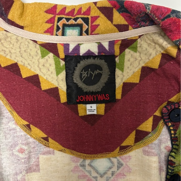 Johnny Was-Colorful Geometric Pattern Jacket - Picture 5 of 6